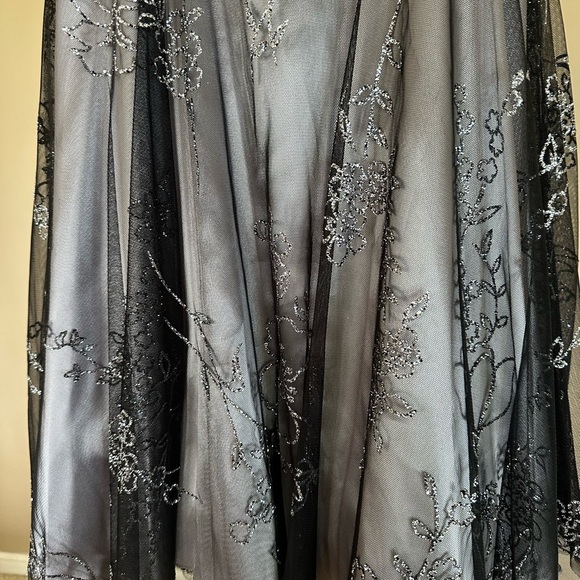 Dark Fairy Whimsigoth Formal Party Dress Junior 7/8 Black & Silver Y2K Sparkle - Picture 9 of 11